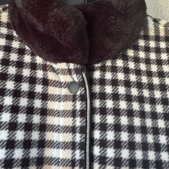 Plaid Cape with Faux Fur Collar Rachel Roy Size S/M - Picture 5 of 9